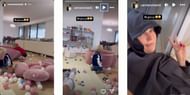Stills from Caroline Wozniacki's Instagram story (@carowozniacki)